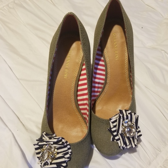 Like New Gianni Bini platform/pump/olive green - Picture 7 of 8